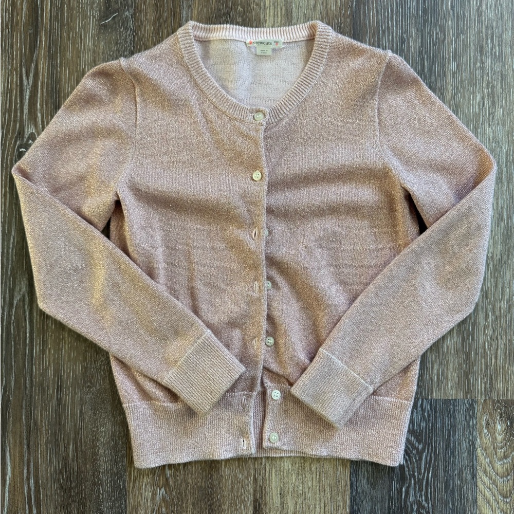 Crewcuts Light Pink Sparkling Cardigan Sweater